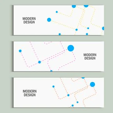 Abstract banner background dotted lines and balls Stock Illustration