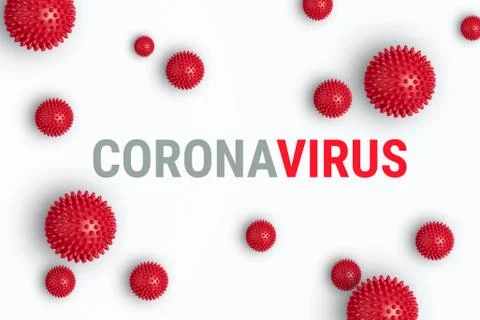 Abstract banner coronavirus strain model from Wuhan, China Stock Illustration