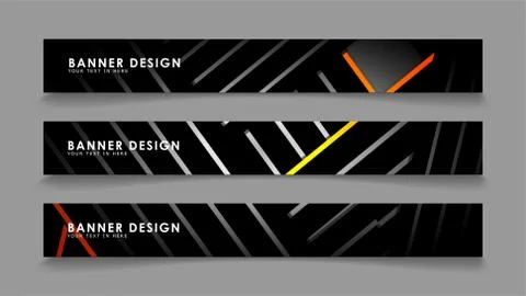 Abstract banner design with color gradient line style vectors Stock Illustration