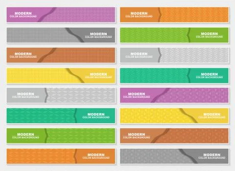 Abstract banner design web template Set, Horizontal header web banner Stock Illustration