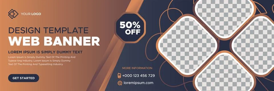 Abstract banner design web template. Gradient cover header background banner Illustrazione stock