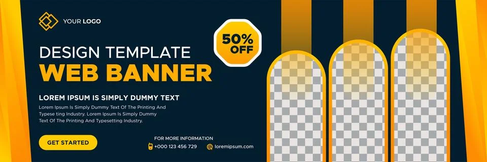 Abstract banner design web template. Gradient cover header background banner Stock Illustration