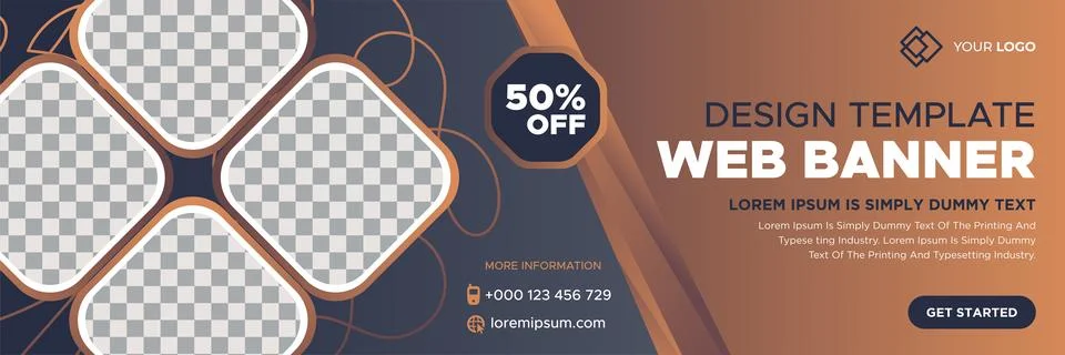 Abstract banner design web template. Gradient cover header background banner Illustrazione stock