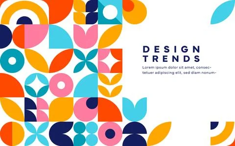 Abstract banner with geometric pattern and shapes Stock Illustration