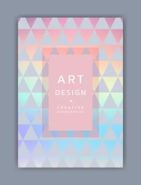 Abstract banner. Geometric pattern. Iridescent frame with foil glitter shap.. Illustrazione stock