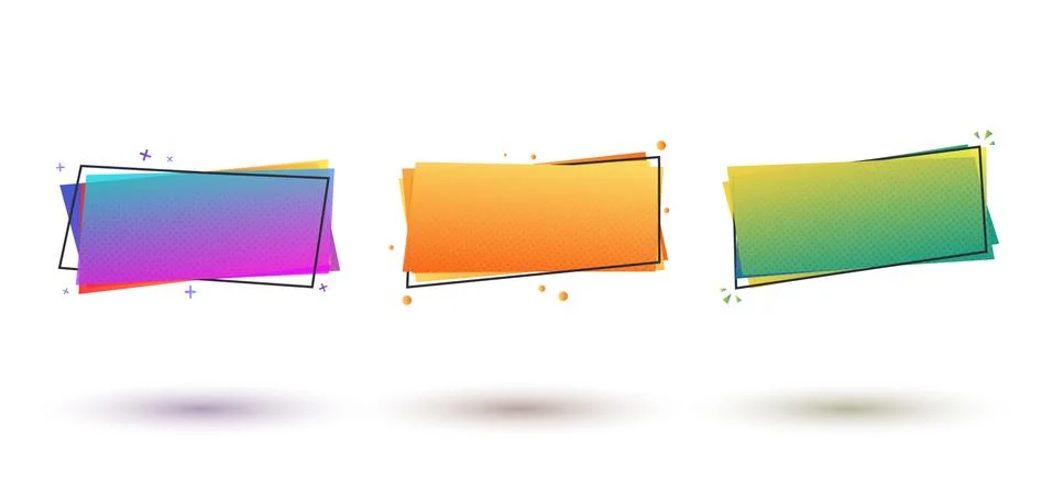 Abstract banner with gradient. Dynamical geometric forms, shapes. Template for Stock Illustration