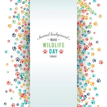 Abstract banner promotion of world wild life day Stock Illustration
