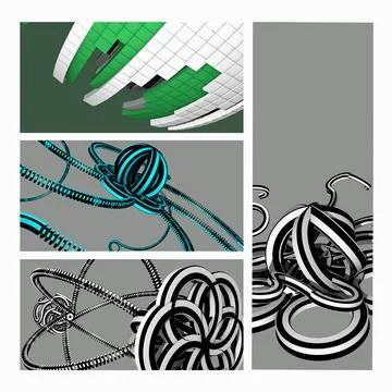 Abstract banner set Stock Illustration