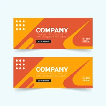 Abstract Banner Template Design. Horizontal header, web banner. Stock Illustration