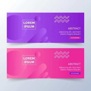 Abstract Banner Template Design. Horizontal header, web banner. Stock Illustration