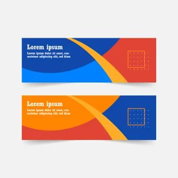 Abstract Banner Template Design. Horizontal header, web banner. Stock Illustration