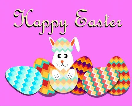 Abstract banner template for Easter Egg hunt . Happ Easter Day Stock Illustration