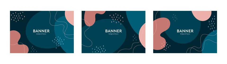 Abstract banner template set. Stock Illustration