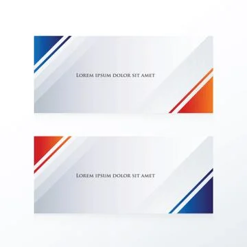 Abstract banner triangle blue, red Stock Illustration