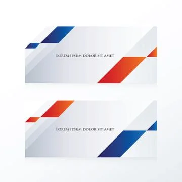 Abstract banner vector  blue, red Stock Illustration