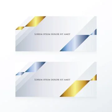 Abstract banner vector gold and blue Stock Illustration
