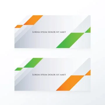 Abstract banner vector orange, green Stock Illustration