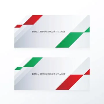 Abstract banner vector  red, green Stock Illustration