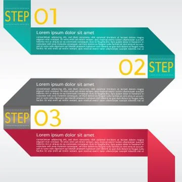 Abstract banner vector in three step Illustrazione stock