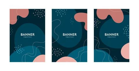 Abstract banner vertical design template set. Stock Illustration