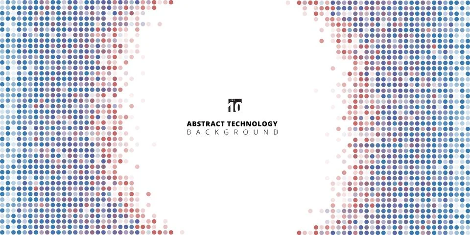 Abstract banner web dots blue and red color on white background Stock Illustration