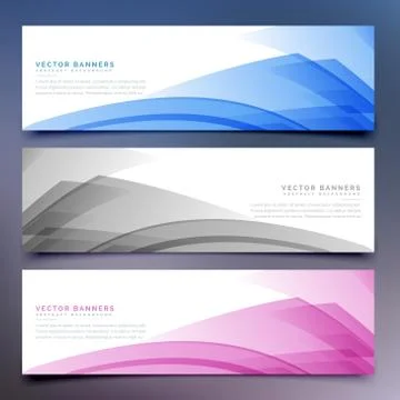 Abstract banners and headers set Stock Illustration