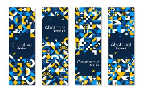 Abstract banners with modern geometric pattern Stock Illustration