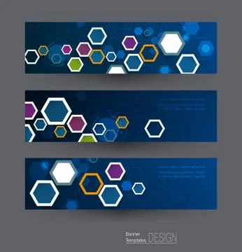 Abstract banners set with image of science innovation concept Stock Illustration