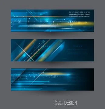 Abstract banners set with image of science innovation concept. Stock Illustration