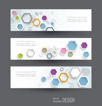Abstract banners set with image of science innovation concept. Stock Illustration