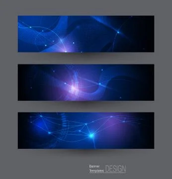 Abstract banners set with image of Science, futuristic, energy technology Stock Illustration