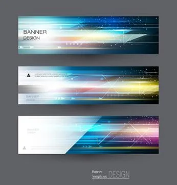 Abstract banners set with image of speed movement pattern Stock Illustration