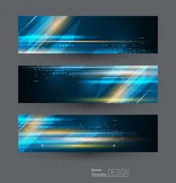 Abstract banners set with image of speed movement pattern Stock Illustration