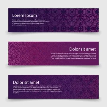 Abstract banners template with decorative celtic knots Stock Illustration