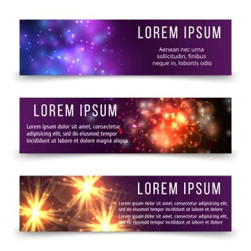 Abstract banners template with space objects Stock Illustration