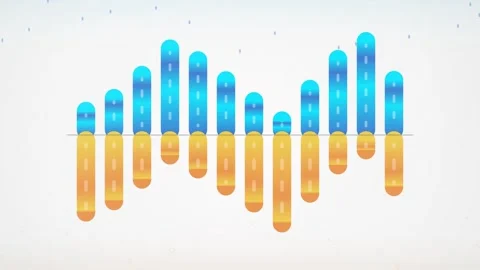 Abstract Bar Chart Animation: Blue and Orange Bars Rising and Falling Stock Footage 346661591