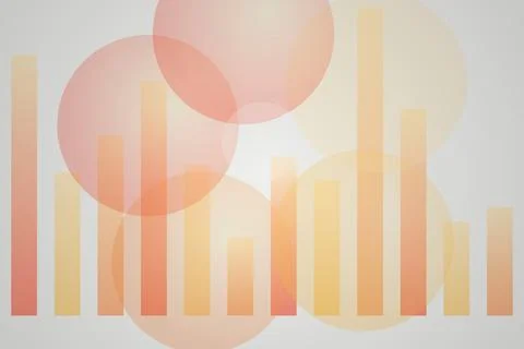 Abstract bar chart with circles on soft pastel background Stock Illustration