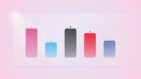 Abstract Bar Chart Data Visualization with Frosted Glass Effect Stock Footage 346659738