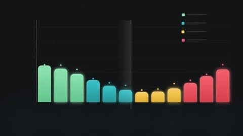 Abstract Bar Chart Data Visualization, Growing Trend, Financial Growth, Bus.. Stock Footage 346661569