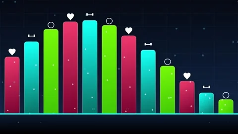 Abstract bar chart with glowing elements, data visualization, financial suc.. Stock Footage 346659464