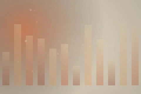Abstract bar chart with glowing vertical bars in soft colors Фото