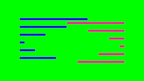 Abstract bar chart showing contrasting blue and pink horizontal segments Stock Footage 341839780