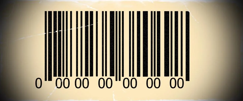 Abstract barcode security with old photo pattern and vignette Stock Illustration