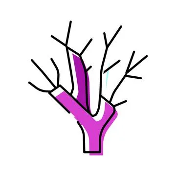 Abstract bare tree growing branches icon drawing Stock Illustration