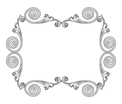Abstract baroque frame with scroll elements vector illustration Illustrazione stock