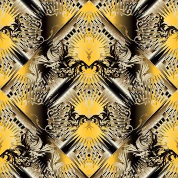 Abstract baroque seamless pattern Stock Illustration