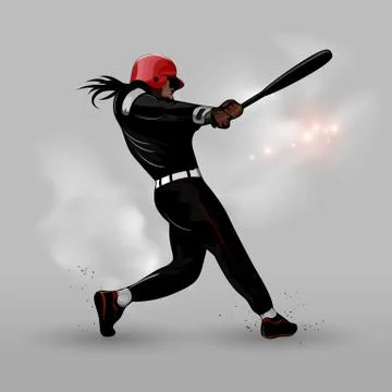 Abstract baseball hitting ball Stock Illustration