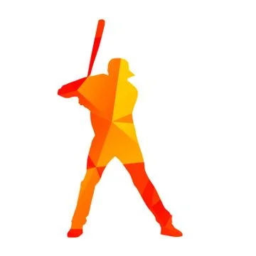 Abstract baseball player silhouette Stock Illustration