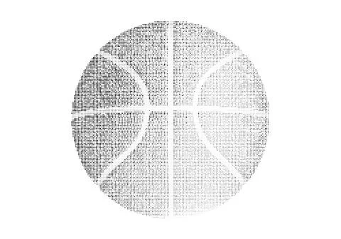 Abstract basketball made of dots pattern on white background. Stock Illustration