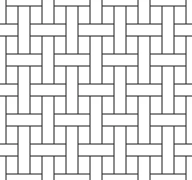 Abstract basketwork seamless pattern, black grating line on white backdrop. D Stock-Illustration